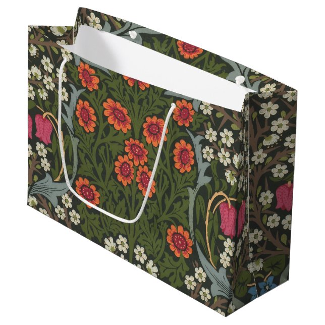 William Morris Blackthorn Garden Blume Classic Große Geschenktüte (Vorderseite Schrägansicht)