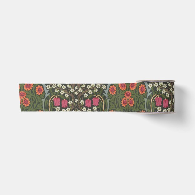 William Morris Blackthorn Garden Blume Classic Satinband (Vorderseite)
