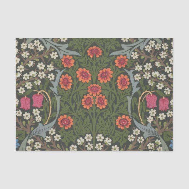 William Morris Blackthorn Garden Blume Classic Seidenpapier (Vorderseite)