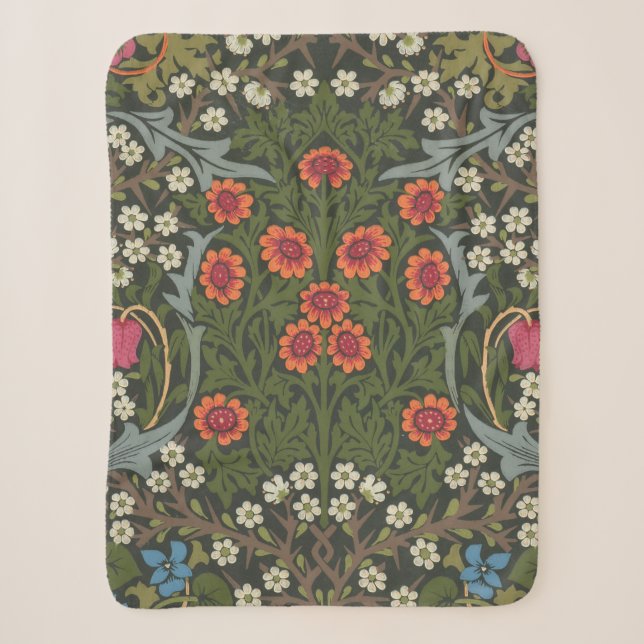 William Morris Blackthorn Garden Blume Classic Sherpadecke (Vorderseite)