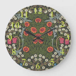 William Morris Blackthorn-Gartenblume Klassiker Große Wanduhr
