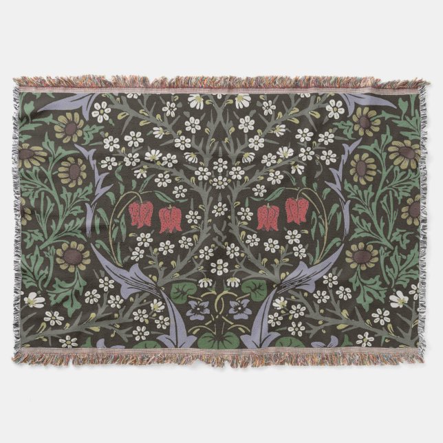 William Morris Blackthorn Tapestry Floral Decke (Vorderseite)