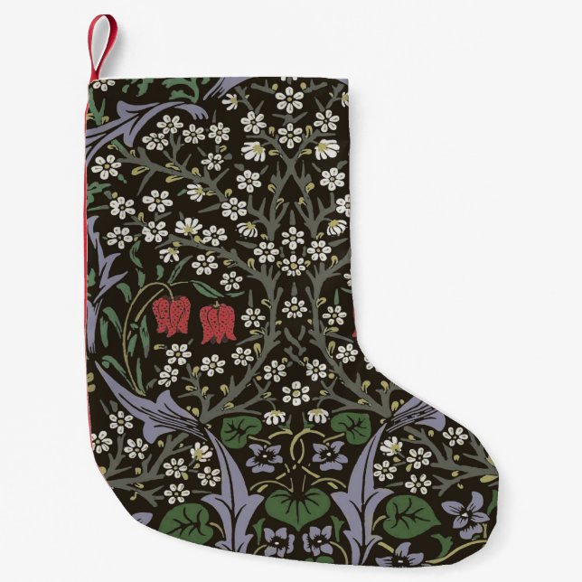 William Morris Blackthorn Tapestry Floral Kleiner Weihnachtsstrumpf (Vorderseite)