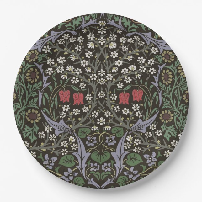 William Morris Blackthorn Tapestry Floral Pappteller (Vorderseite)