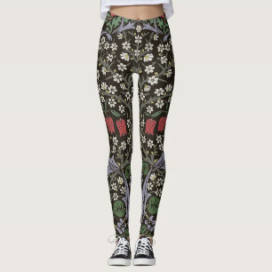 William Morris Blackthorn-Teppich Blumendesign Leggings