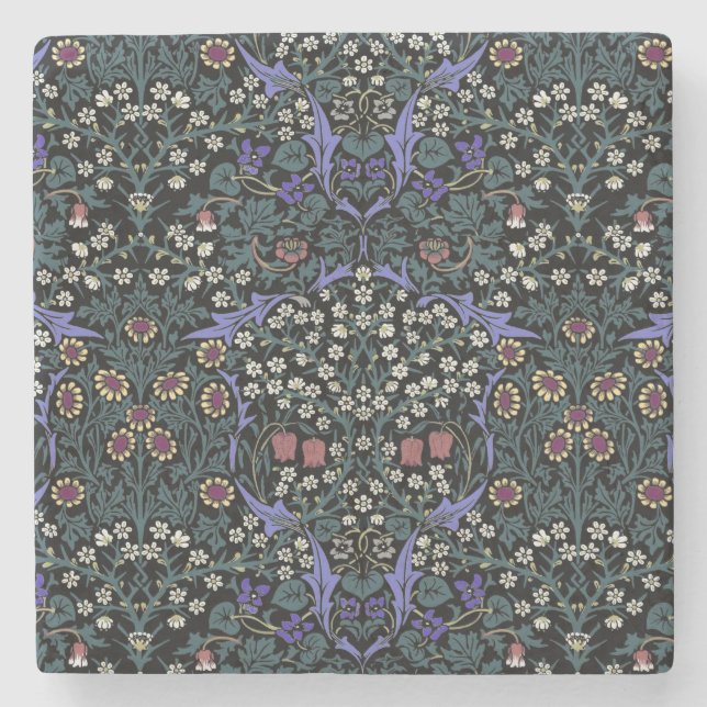 William Morris Blackthorn Victorian Wallpaper Steinuntersetzer (Vorderseite)