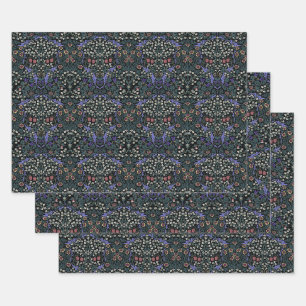 William Morris Blackthorn viktorianische Tapete Geschenkpapier Set