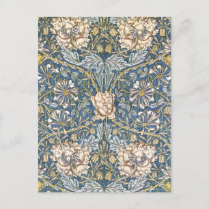 William Morris Blau Floral Postkarte