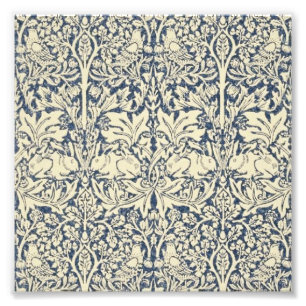 William Morris, Blau grau, Muster, Art Nouveau, vi Fotodruck