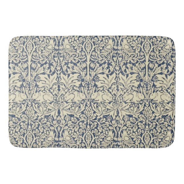 William Morris, Blau grau, Muster, Jugendstil, Vin Badematte (Vorderseite)