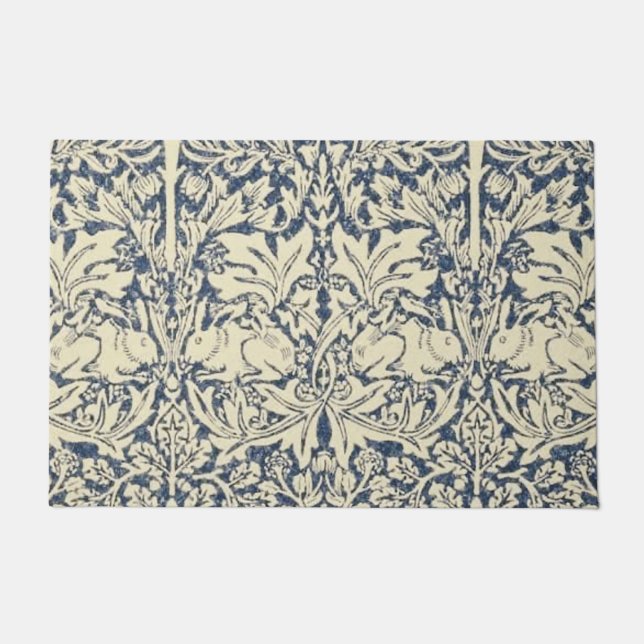 William Morris, Blau grau, Muster, Jugendstil, Vin Fußmatte (Vorderseite)