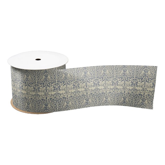 William Morris, Blau grau, Muster, Jugendstil, Vin Satinband (Spule)