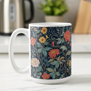 William Morris Blau Türkis Arts & Crafts Floral Kaffeetasse