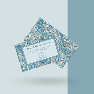 William Morris - Blaue Ringelblume - Floral Visitenkarte
