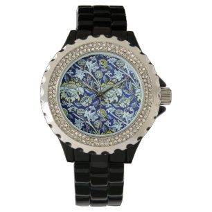 William Morris Blaues Muster Armbanduhr