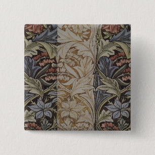 William Morris Blauglockentapete Botanischer Klass Button