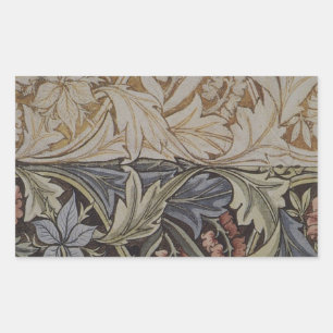 William Morris Blauglockentapete Botanischer Klass Rechteckiger Aufkleber
