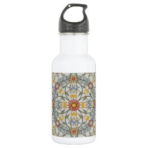 William Morris Bloral Circle Blume Illustration Edelstahlflasche
