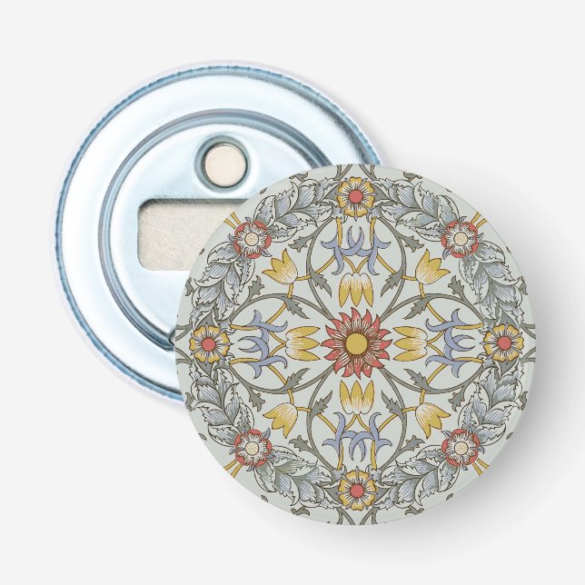 William Morris Bloral Circle Blume Illustration Flaschenöffner (Vorderseite)