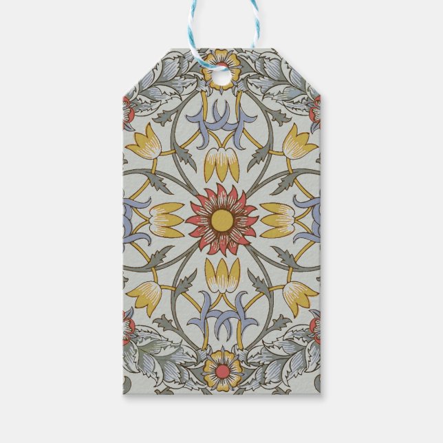 William Morris Bloral Circle Blume Illustration Geschenkanhänger (Vorderseite)