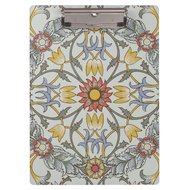 William Morris Bloral Circle Blume Illustration Klemmbrett (Vorderseite)