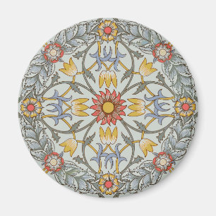 William Morris Bloral Circle Blume Illustration Magnet