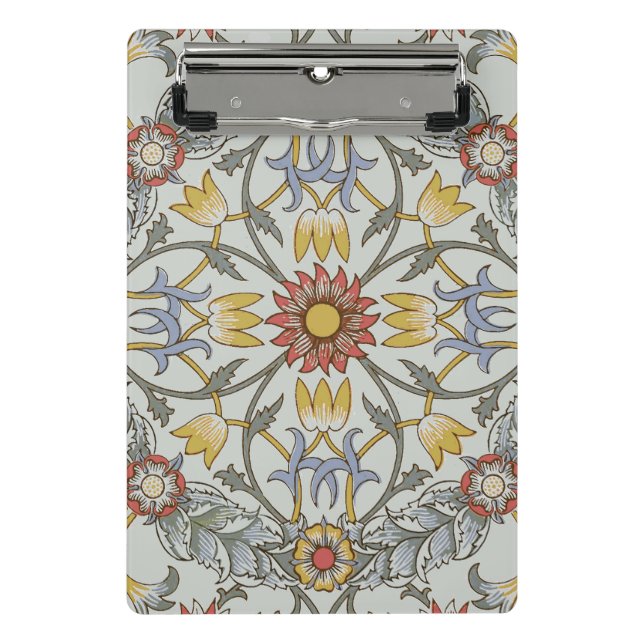 William Morris Bloral Circle Blume Illustration Mini Klemmbrett (Vorderseite)