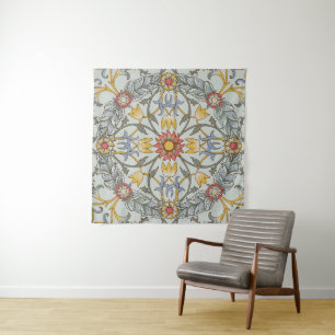 William Morris Bloral Circle Blume Illustration Wandteppich