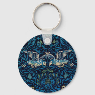 William Morris Blue Birds Floraler Teppich Klassik Schlüsselanhänger