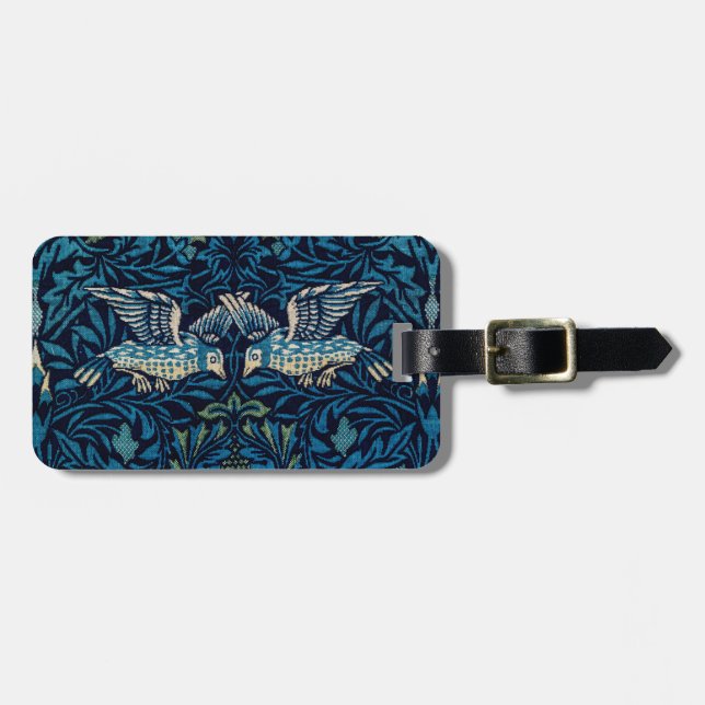William Morris Blue Birds Tapestry Classic Gepäckanhänger (Vorderseite horizontal)