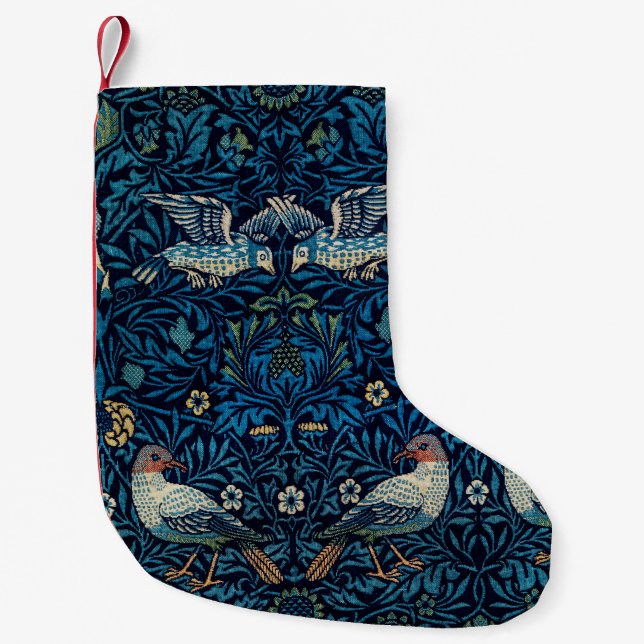 William Morris Blue Birds Tapestry Classic Kleiner Weihnachtsstrumpf (Vorderseite)
