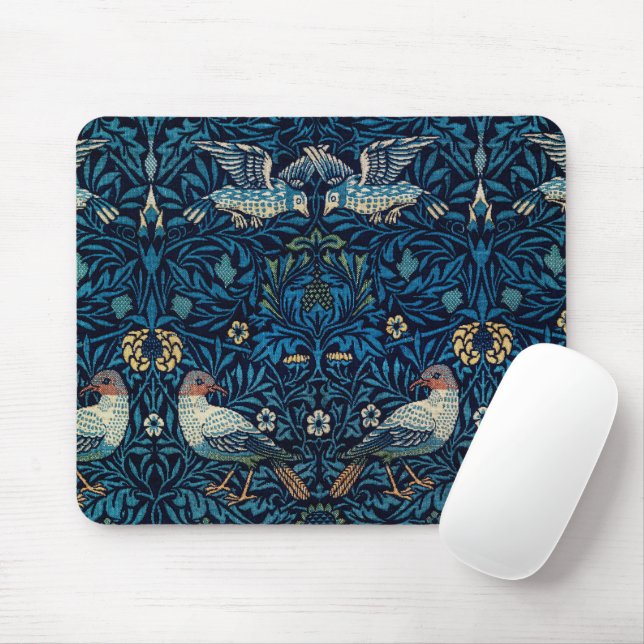 William Morris Blue Birds Tapestry Classic Mousepad (Mit Mouse)