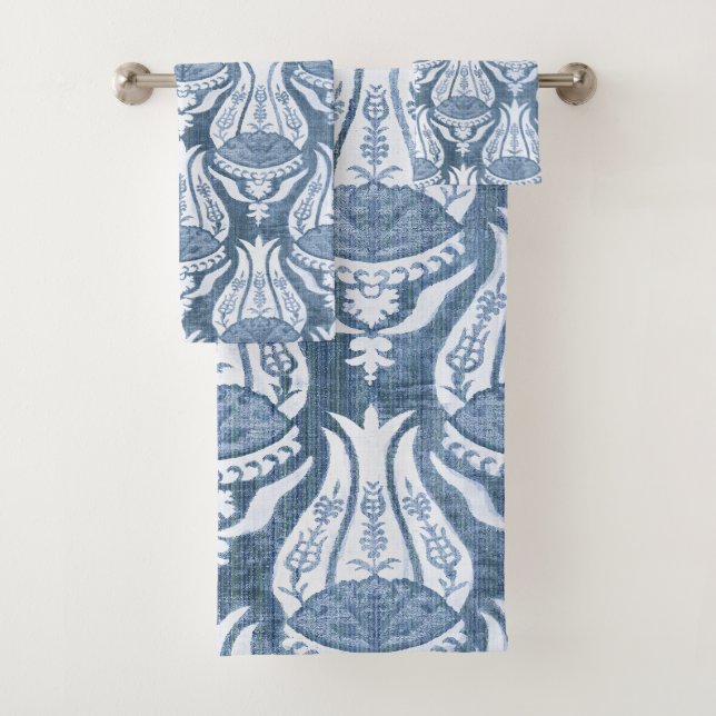 William Morris Blue Floral Pattern Classic Badhandtuch Set (Insitu)
