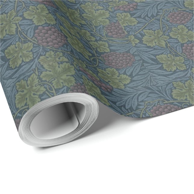 William Morris Blue Floral Valley Wallpaper Design Geschenkpapier (Rolleneckpunkt)