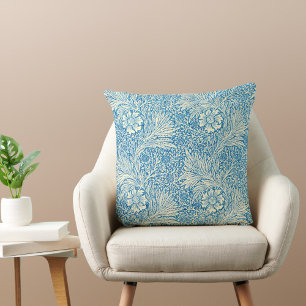 William Morris Blue Marigold 1-seitig florales Mus Kissen