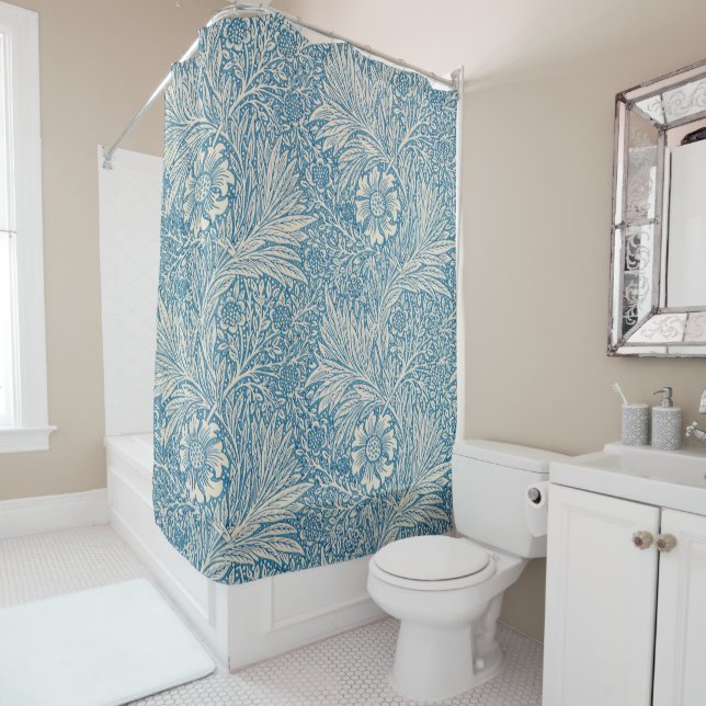 William Morris - Blue Marigold Duschvorhang (Beispiel)