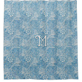 William Morris Blue Marigold Monogram Duschvorhang