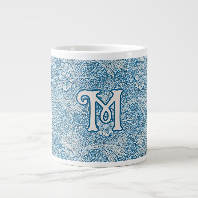 William Morris Blue Marigold Monogram Jumbo-Tasse (Vorderseite)