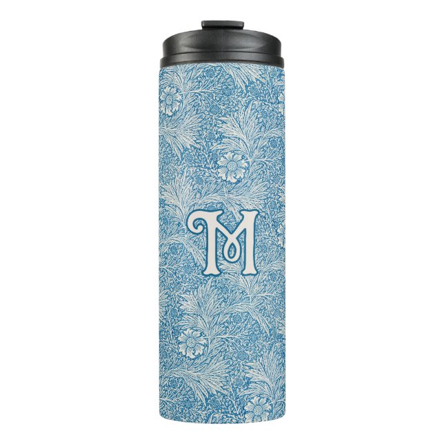 William Morris Blue Marigold Monogram Thermosbecher (Vorderseite)