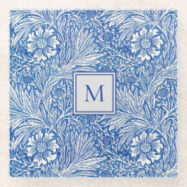 William Morris Blue Monogram Untersetzer
