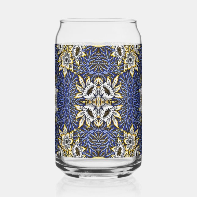 William Morris Blue und Gold Tulip Willow Design Dosenglas (Vorderseite)