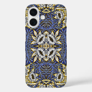 William Morris Blue und Gold Tulip Willow Design iPhone 16 Hülle
