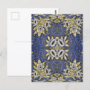 William Morris Blue und Gold Tulip Willow Design Postkarte