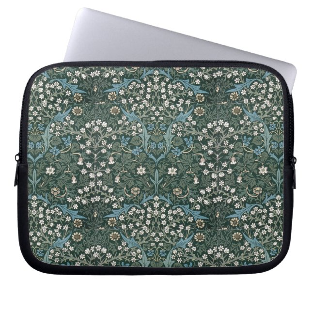 William Morris Blue White & Green Floral Laptopschutzhülle (Vorderseite)