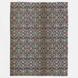 William Morris Blume Foliage Green Yellow Red Fleecedecke