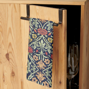 William Morris Blume Foliage Green Yellow Red Geschirrtuch