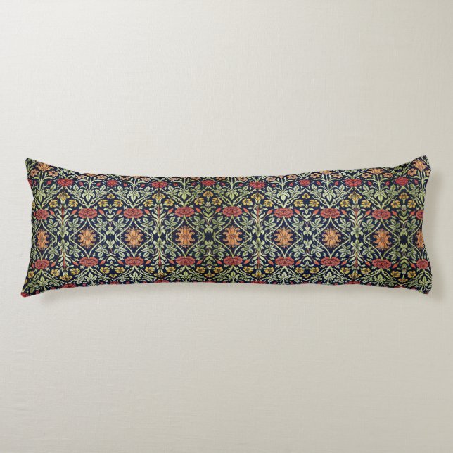 William Morris Blume Foliage Green Yellow Red Seitenschläferkissen (Vorderseite)