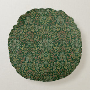 William Morris Blumen-Grünzeug Rundes Kissen
