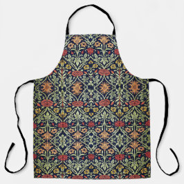 William Morris Blumen Laubwerk Grün Gelb Rot Schürze