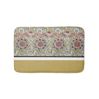 William Morris Blumen Rot Gelb Schwarz Badematte